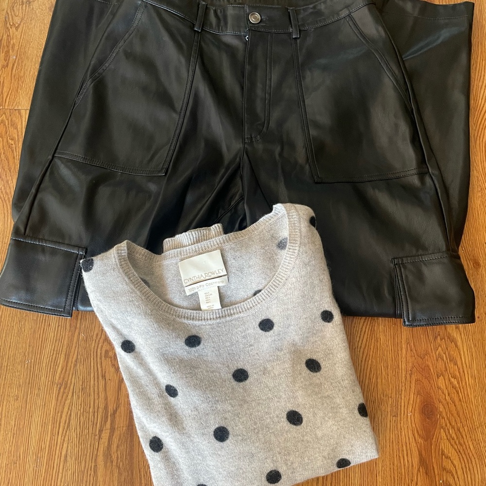 7 For All Mankind Faux Leather Cargo Pants - Picture 3 of 16